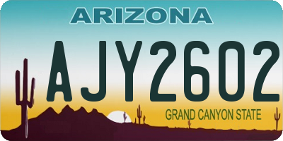 AZ license plate AJY2602