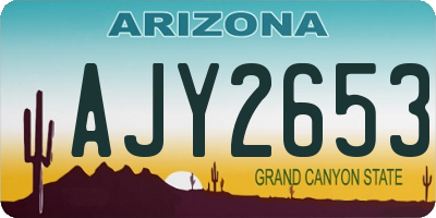 AZ license plate AJY2653