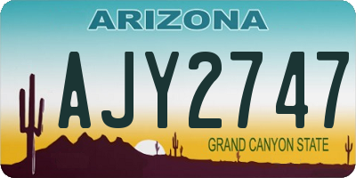 AZ license plate AJY2747