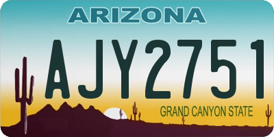 AZ license plate AJY2751
