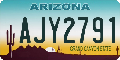 AZ license plate AJY2791