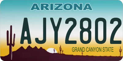 AZ license plate AJY2802