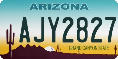AZ license plate AJY2827