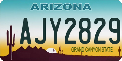 AZ license plate AJY2829