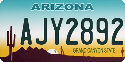 AZ license plate AJY2892