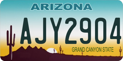 AZ license plate AJY2904