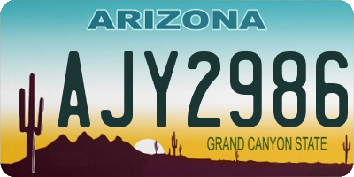 AZ license plate AJY2986