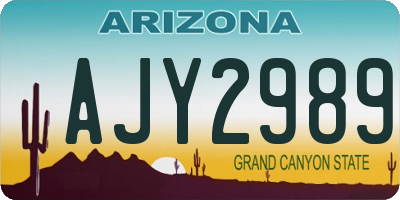 AZ license plate AJY2989