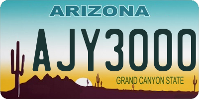 AZ license plate AJY3000