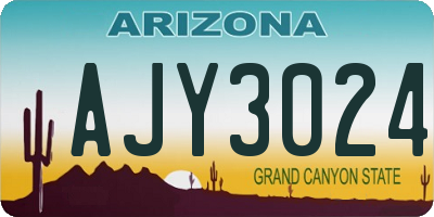 AZ license plate AJY3024