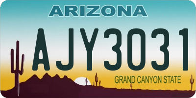 AZ license plate AJY3031