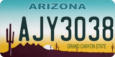 AZ license plate AJY3038