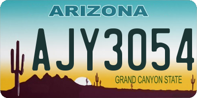 AZ license plate AJY3054
