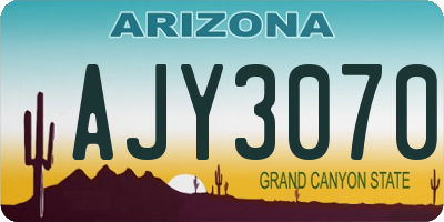AZ license plate AJY3070