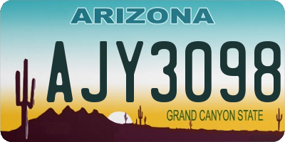 AZ license plate AJY3098