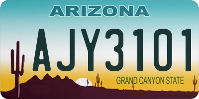 AZ license plate AJY3101