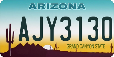 AZ license plate AJY3130