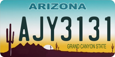 AZ license plate AJY3131