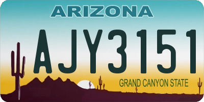AZ license plate AJY3151