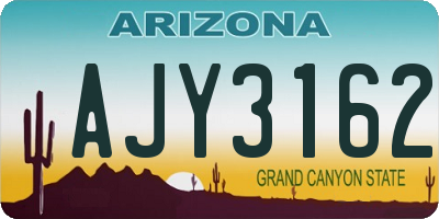 AZ license plate AJY3162