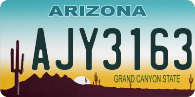 AZ license plate AJY3163