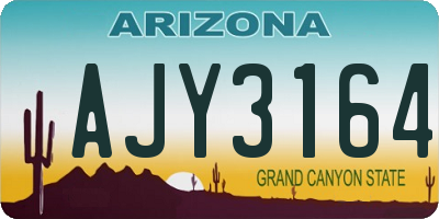 AZ license plate AJY3164
