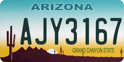 AZ license plate AJY3167