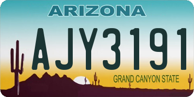 AZ license plate AJY3191