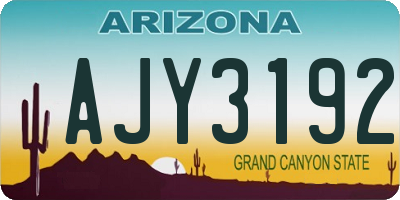 AZ license plate AJY3192