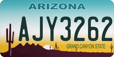 AZ license plate AJY3262