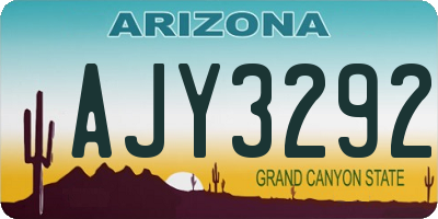AZ license plate AJY3292