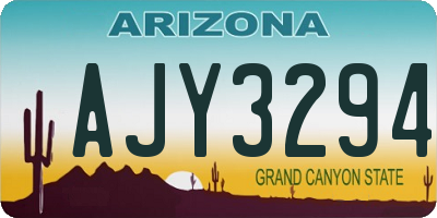 AZ license plate AJY3294
