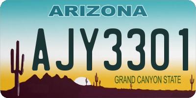 AZ license plate AJY3301