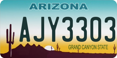 AZ license plate AJY3303