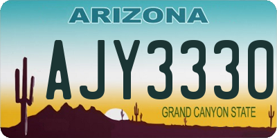 AZ license plate AJY3330
