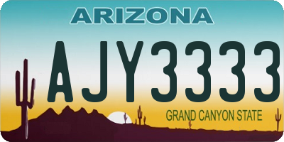 AZ license plate AJY3333