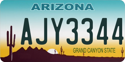 AZ license plate AJY3344