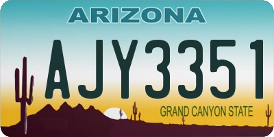 AZ license plate AJY3351