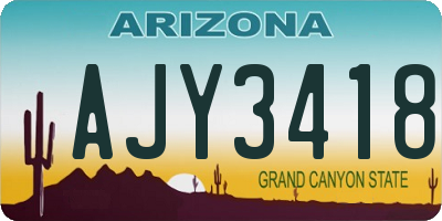 AZ license plate AJY3418
