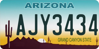 AZ license plate AJY3434