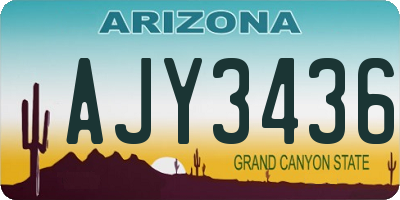 AZ license plate AJY3436