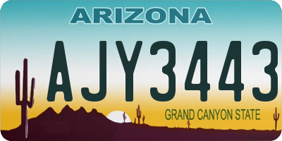 AZ license plate AJY3443