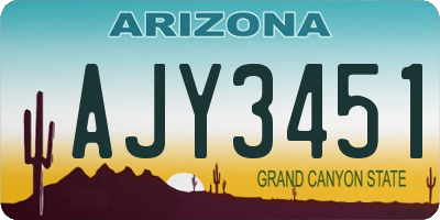 AZ license plate AJY3451