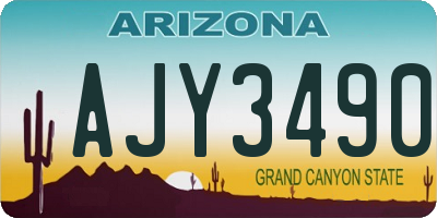 AZ license plate AJY3490