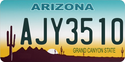 AZ license plate AJY3510