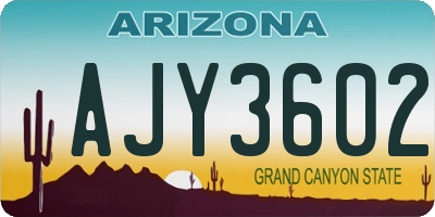 AZ license plate AJY3602