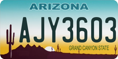 AZ license plate AJY3603