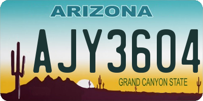 AZ license plate AJY3604