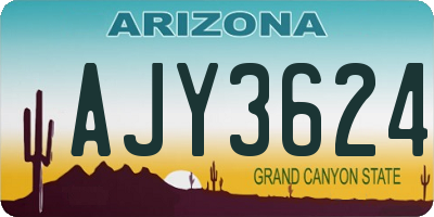 AZ license plate AJY3624