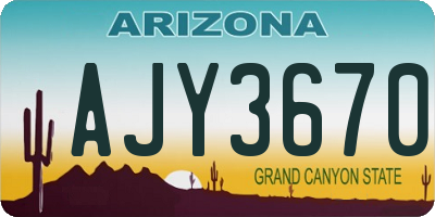AZ license plate AJY3670